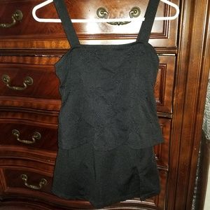One piece black bathing swim suit skirt tankini M